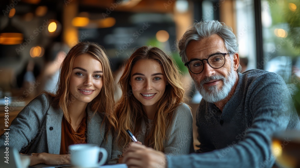 Young couple thoughtfully reviewing a contract with a real estate agent Young couple thoughtfully reviewing a contract with a real estate agent