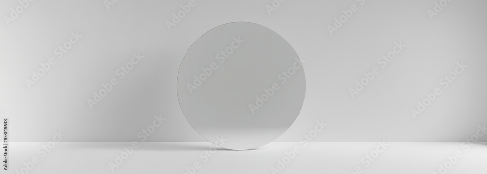 Minimalistic 3D rendering of round white object on plain surface Minimalistic 3D rendering of round white object on plain surface