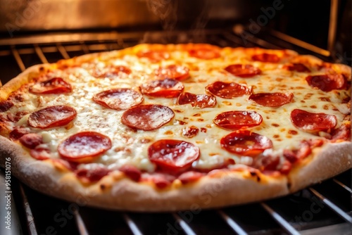 Wallpaper Mural Freshly Baked Pepperoni Pizza with Melted Cheese on Cooling Rack Torontodigital.ca