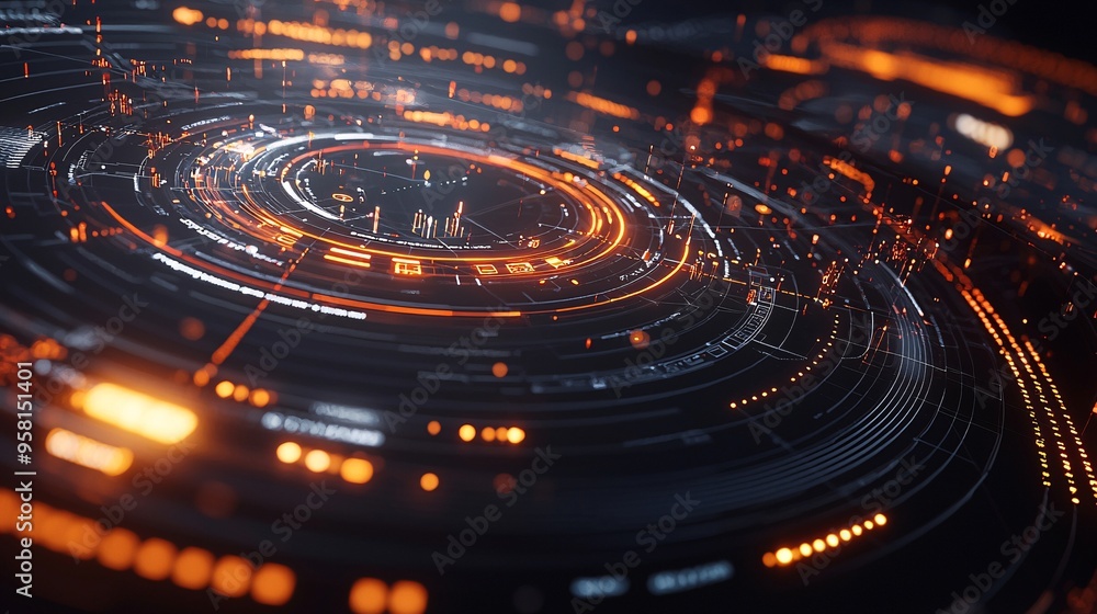 Dynamic 3D Render of Cash Flow Visualization with Interactive Graphs in a High-Tech Settin Dynamic 3D Render of Cash Flow Visualization with Interactive Graphs in a High-Tech Settin