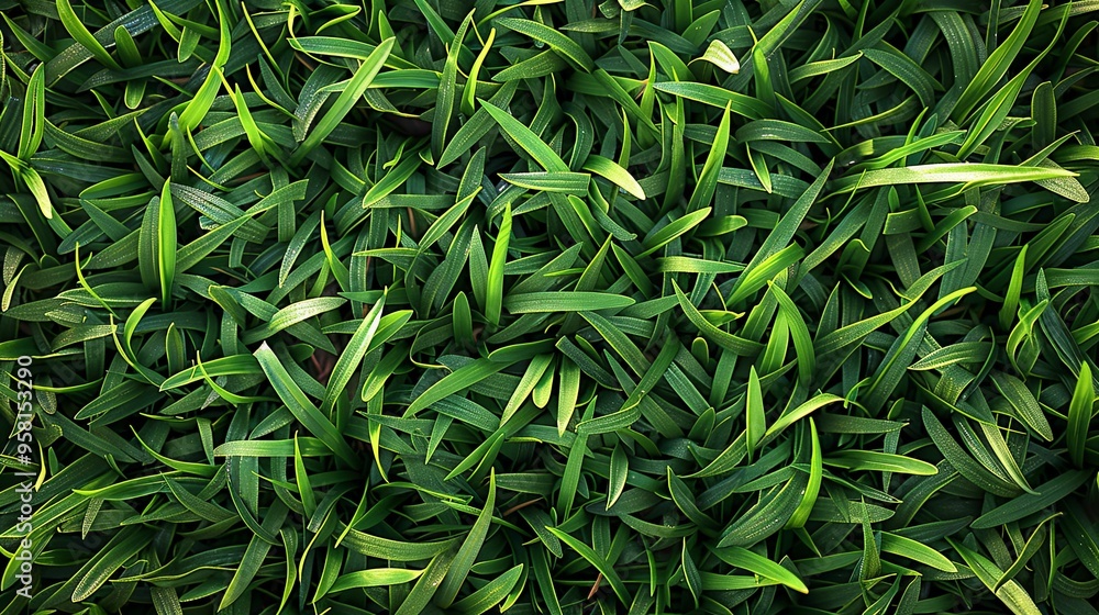 Lush Green Grass Blades Close-Up Lush Green Grass Blades Close-Up