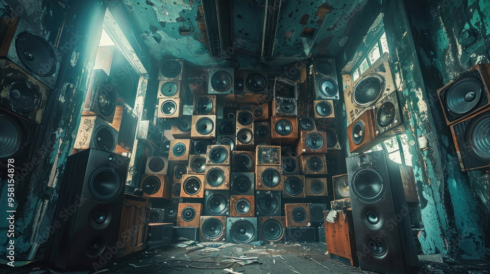 Fototapeta premium Speakers in Room.