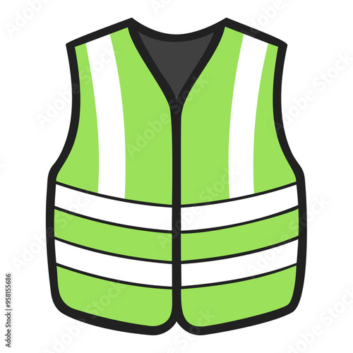 green safety vest with white stripes clip art preview