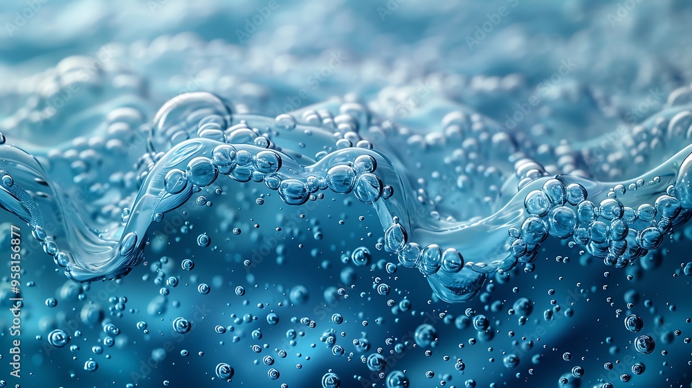 Macro Photography of Blue Water with Bubbles Macro Photography of Blue Water with Bubbles