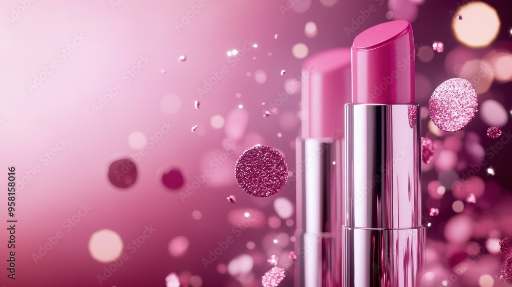 Cinematic ad featuring makeup products erupting in slow-motion 3D elegance, with vibrant colors and sparkling effects enhancing the luxurious appeal Cinematic ad featuring makeup products erupting in slow-motion 3D elegance, with vibrant colors and sparkling effects enhancing the luxurious appeal