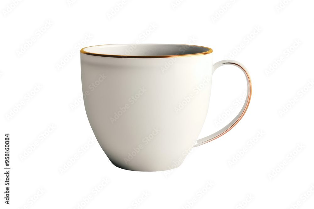 White Mug with Gold Rim White Mug with Gold Rim