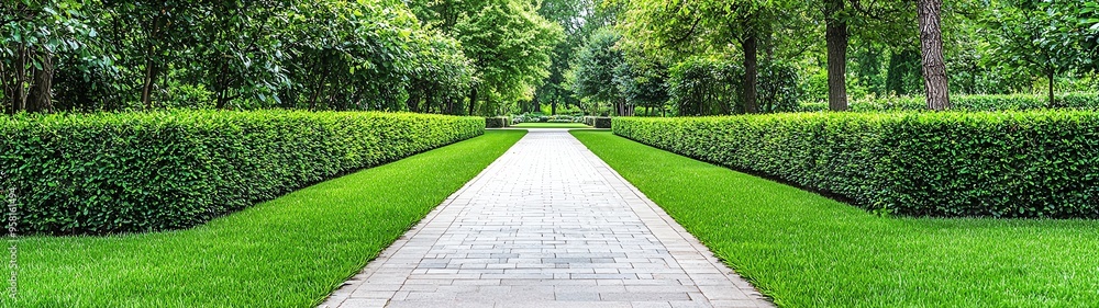 A tranquil pathway lined with lush hedges and vibrant greenery, ideal for serene walks and nature escapes. A tranquil pathway lined with lush hedges and vibrant greenery, ideal for serene walks and nature escapes.