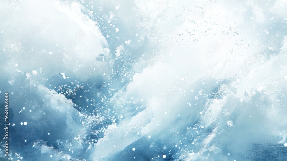 Abstract Watercolor Painting with Light Blue and White Hues Abstract Watercolor Painting with Light Blue and White Hues