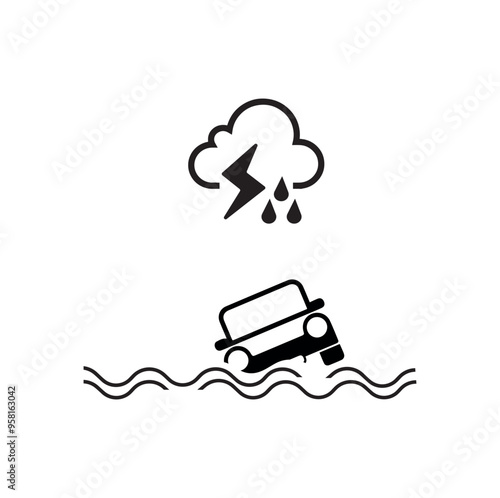flood zone sign on white background	