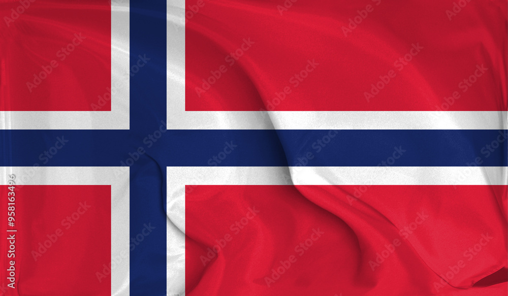 Obraz premium An up close view of Norway flag flying textures