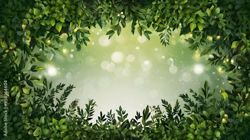 Emerald greenery forest foliage vector background. Emerald greenery forest foliage vector background.