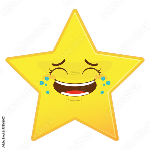 star laughing face cartoon cute