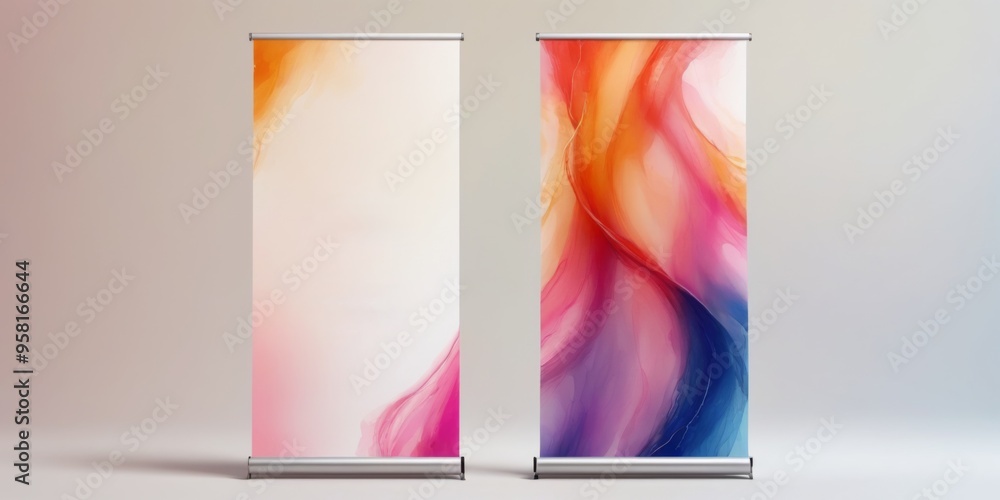 Fototapeta premium Modern Abstract Vertical Banners on Gradient White Background wi