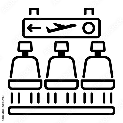 A line icon of boarding area 