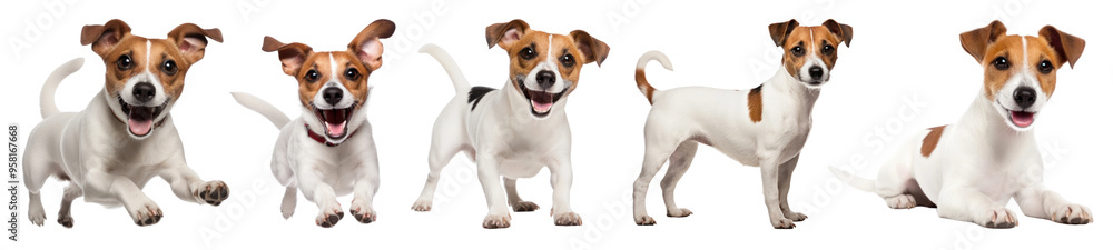 Jack russell terrier dog png cut out element set Jack russell terrier dog png cut out element set