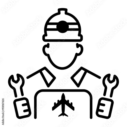 An online style icon of aircraft engineer 