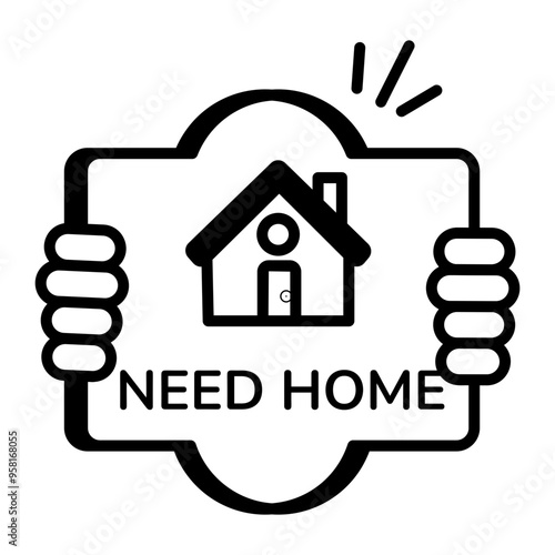 Homelessness icon in line style