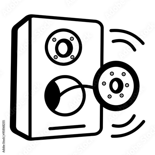 Noise pollution icon in outline style