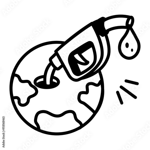 A line style icon of resource depletion 