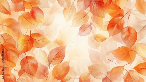 Abstract Autumn Leaves Pattern with Veins