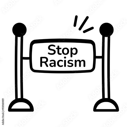 Stop racism sign icon in line style 