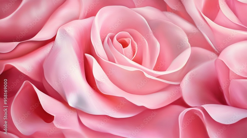 Close-up of a Pink Rose with Delicate Petals Close-up of a Pink Rose with Delicate Petals