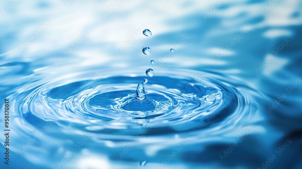 Water Droplet Splashing and Creating Ripples Water Droplet Splashing and Creating Ripples