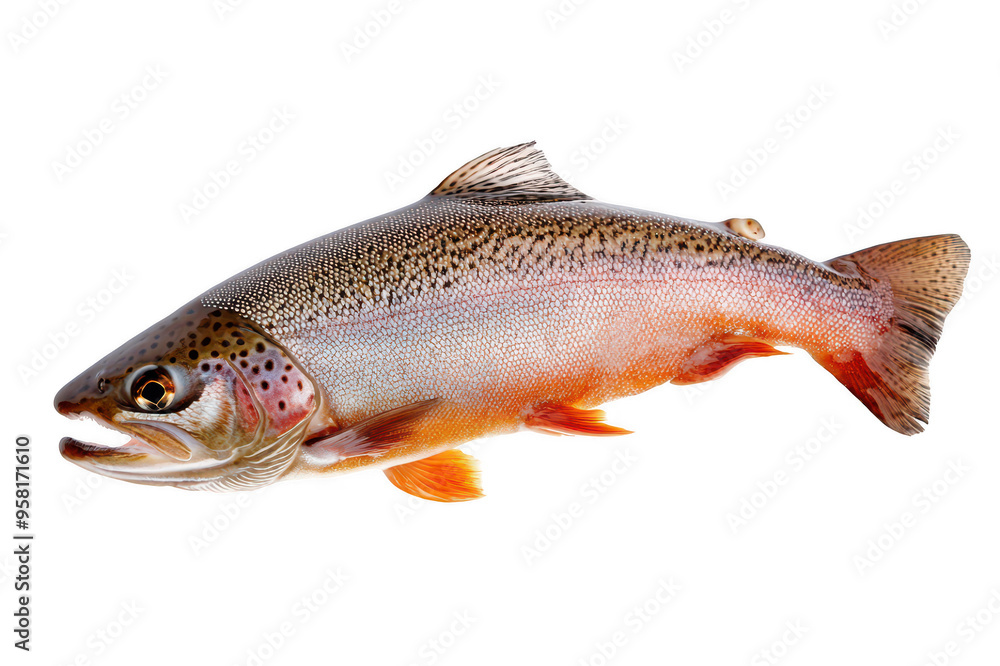 Raw trout alone on transparent background Raw trout alone on transparent background