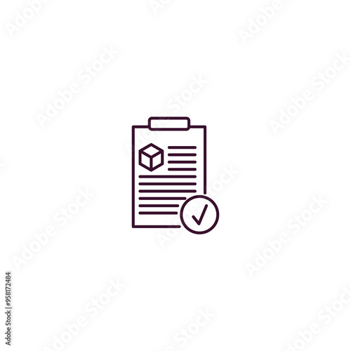 delivery list outline icon. Linear vector from delivery concept. Thin line delivery list icon isolated on white background
