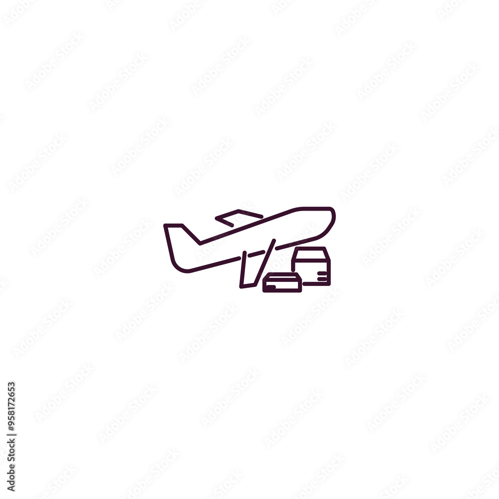 delivery by plane outline icon. Linear vector from delivery concept. Thin line delivery by plane icon isolated on white background delivery by plane outline icon. Linear vector from delivery concept. Thin line delivery by plane icon isolated on white background