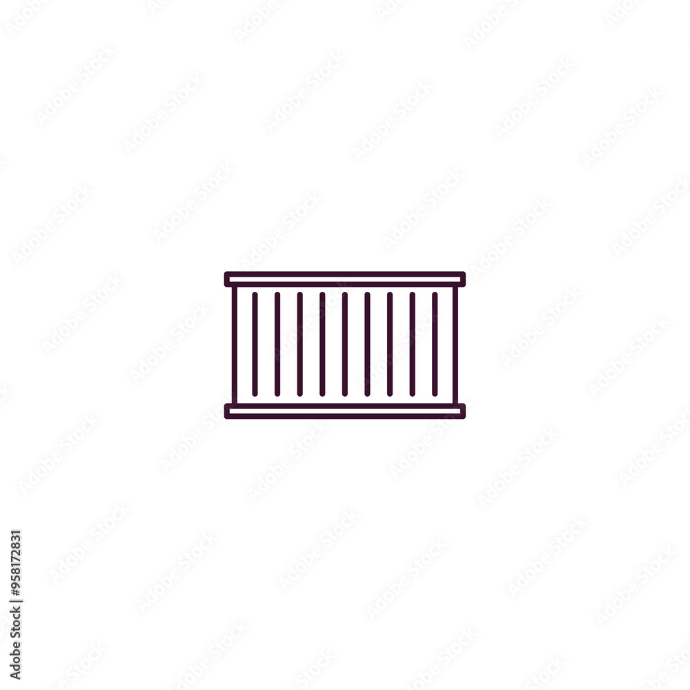 container outline icon. Linear vector from delivery concept. Thin line container icon isolated on white background container outline icon. Linear vector from delivery concept. Thin line container icon isolated on white background