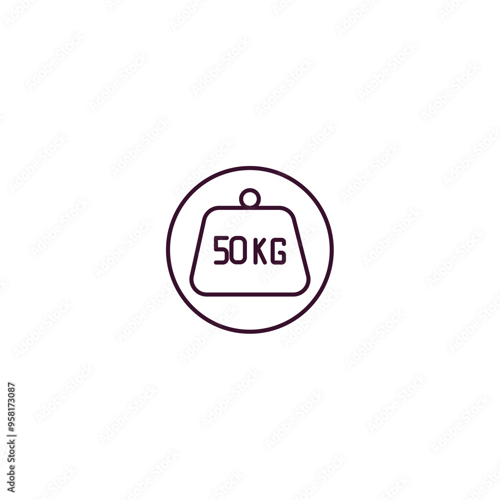 weight limit outline icon. Linear vector from delivery concept. Thin line weight limit icon isolated on white background weight limit outline icon. Linear vector from delivery concept. Thin line weight limit icon isolated on white background