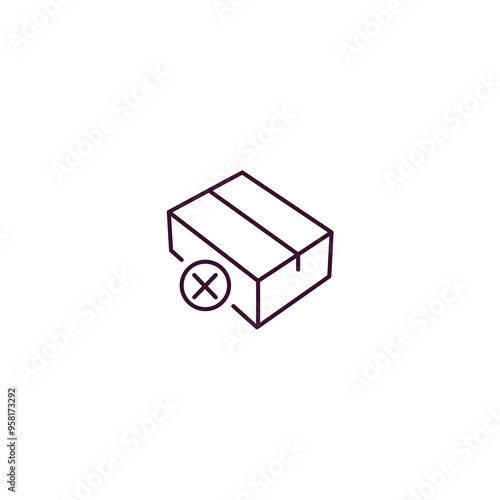 delivery cancelled outline icon. Linear vector from delivery concept. Thin line delivery cancelled icon isolated on white background