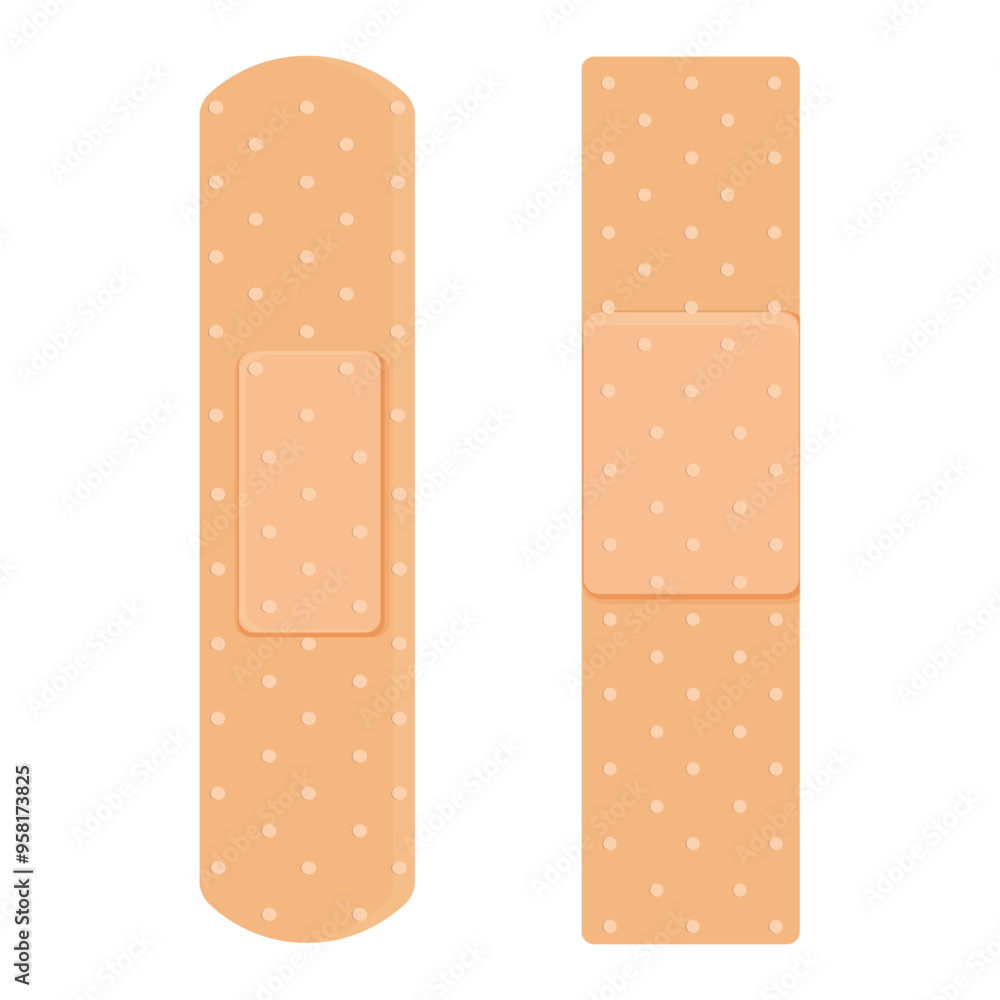 Medical plaster, strip. Breathable patch set. Firs aid tape, Different shapes. Recovery tape isolated on white background Medical plaster, strip. Breathable patch set. Firs aid tape, Different shapes. Recovery tape isolated on white background