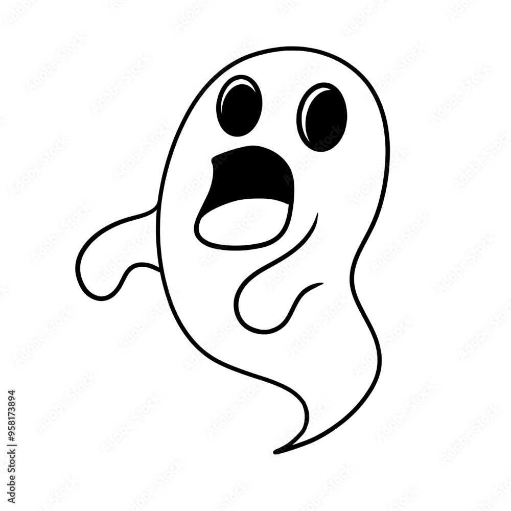 Cute little ghosts line art Cute little ghosts line art
