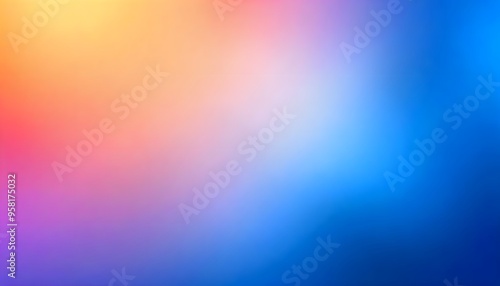 Colorful abstract blurred gradient background with soft smooth vibrant colors ranging from orange to blue