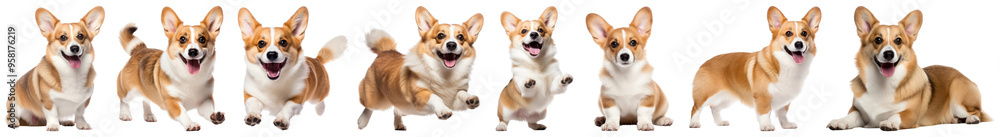 Corgi dog mammal png cut out element set Corgi dog mammal png cut out element set