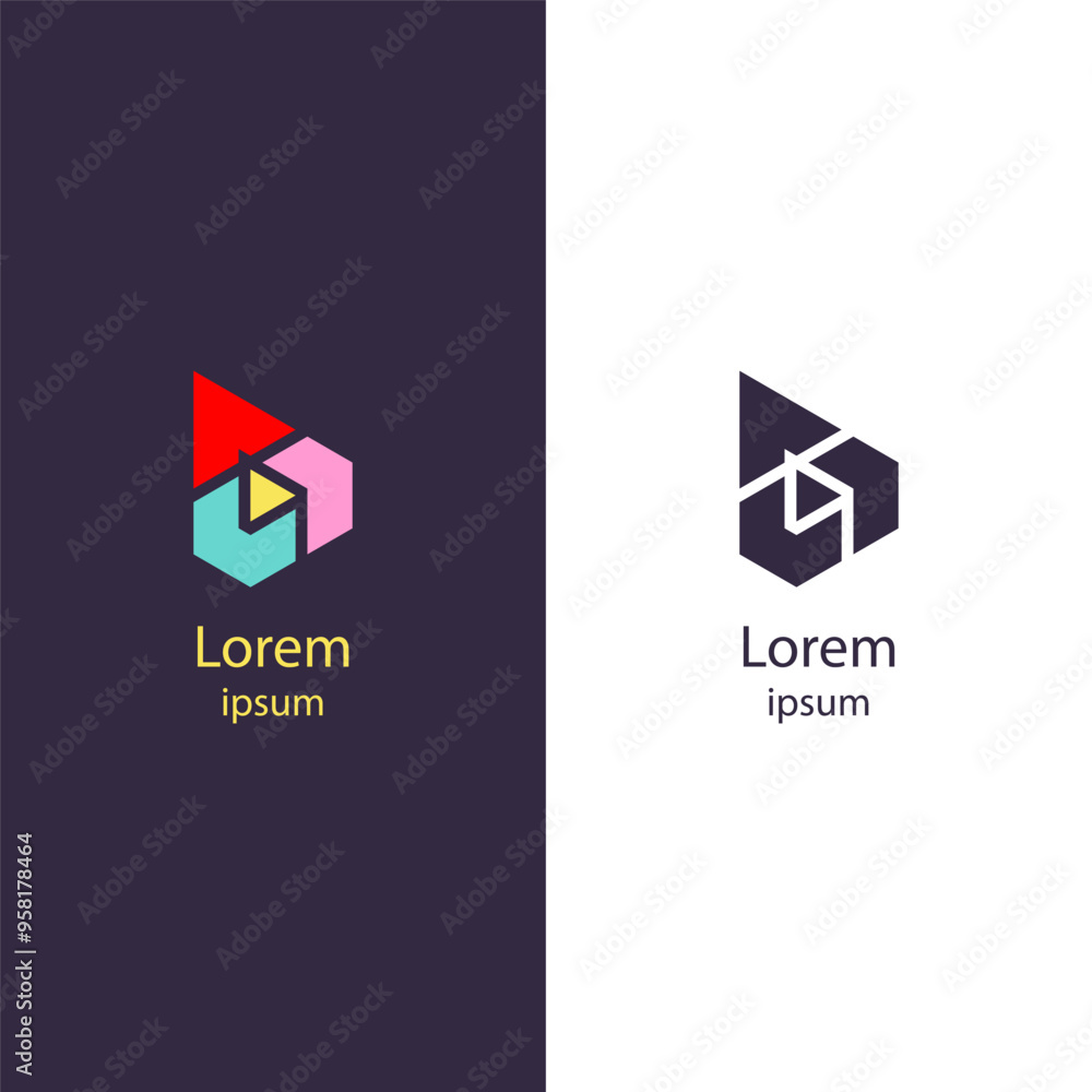 Modern geometric logo with bold shapes and minimalist design, perfect for branding, corporate identity, and technology-related businesses. Modern geometric logo with bold shapes and minimalist design, perfect for branding, corporate identity, and technology-related businesses.