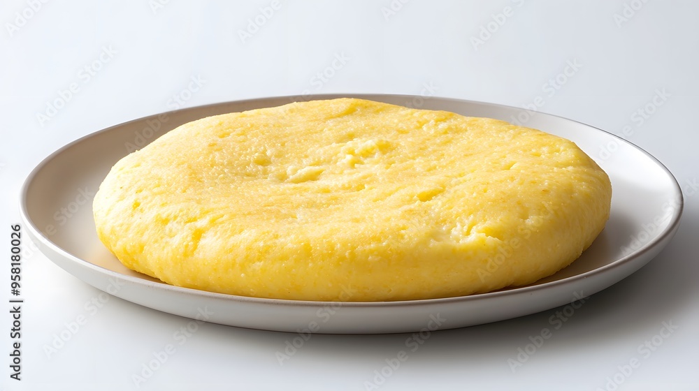 Creamy polenta on ceramic plate - perfect comfort food inspiration Creamy polenta on ceramic plate - perfect comfort food inspiration