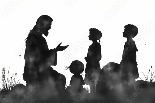 Jesus talking to the children