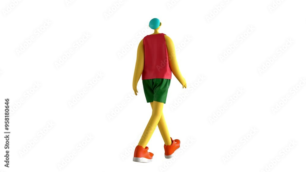3D rendering of a character walking on a white background. 3D rendering of a character walking on a white background.
