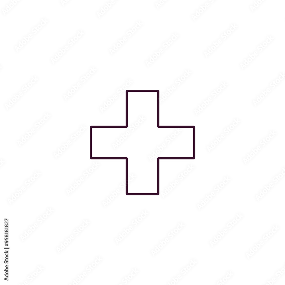nurse cross outline icon. Linear vector from medical concept. Thin line nurse cross icon isolated on white background nurse cross outline icon. Linear vector from medical concept. Thin line nurse cross icon isolated on white background