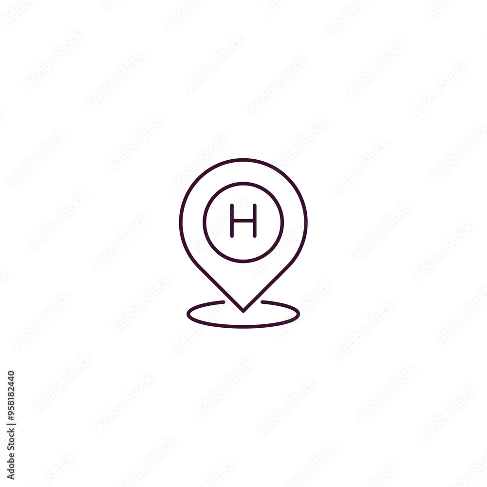 hospital placeholder outline icon. Linear vector from medical concept. Thin line hospital placeholder icon isolated on white background hospital placeholder outline icon. Linear vector from medical concept. Thin line hospital placeholder icon isolated on white background