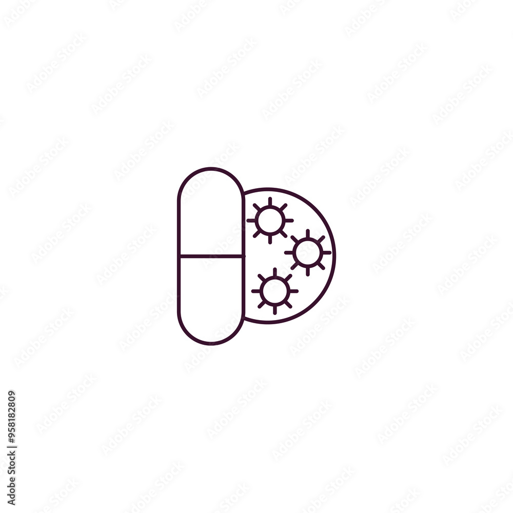 antibiotic outline icon. Linear vector from medical concept. Thin line antibiotic icon isolated on white background
