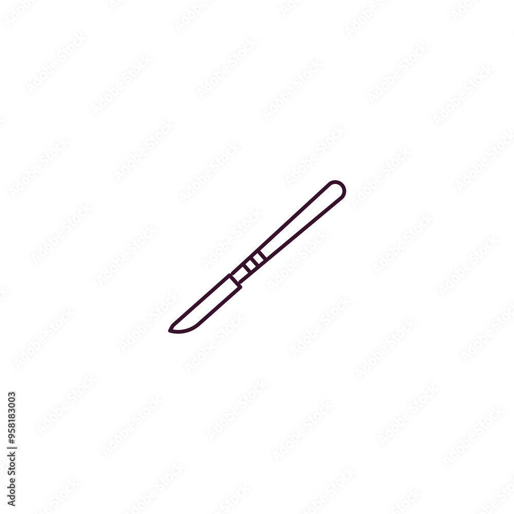 scalpel outline icon. Linear vector from medical concept. Thin line scalpel icon isolated on white background scalpel outline icon. Linear vector from medical concept. Thin line scalpel icon isolated on white background