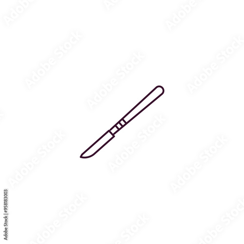 scalpel outline icon. Linear vector from medical concept. Thin line scalpel icon isolated on white background