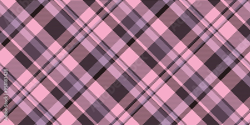 Multi pattern background fabric, short tartan vector texture. Aesthetic textile seamless check plaid in pastel and pink colors.