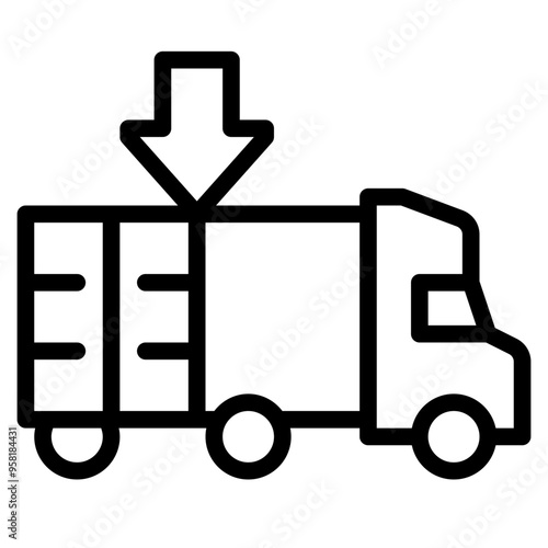 loading goods onto a truck for shipment outline icon