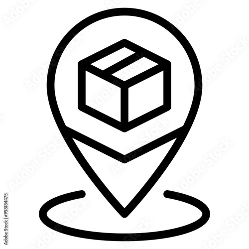 tracking location parcel outline icon