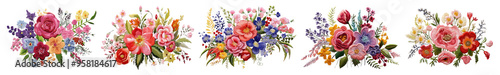 Wallpaper Mural Flower bouquet png cut out element set Torontodigital.ca